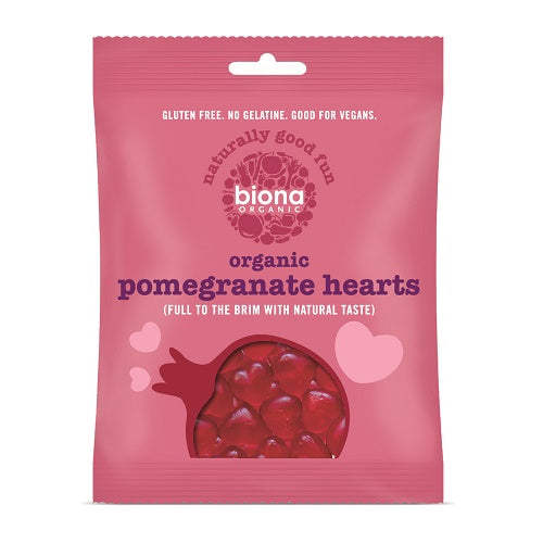 Biona Organic Jelly Pomegranate Hearts 75g