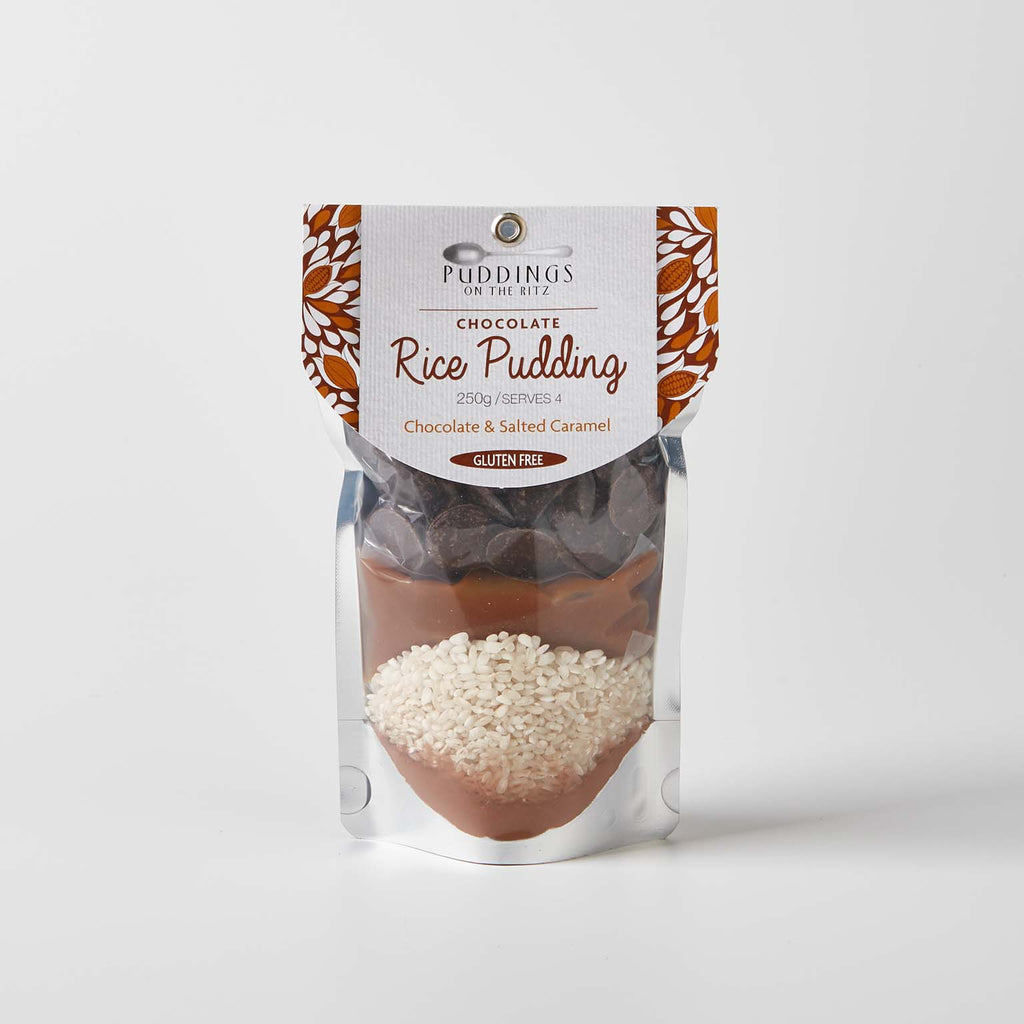 Pudding on the Ritz Gluten Free Chocolate & Salted Caramel Rice Pudding Mixes 250g