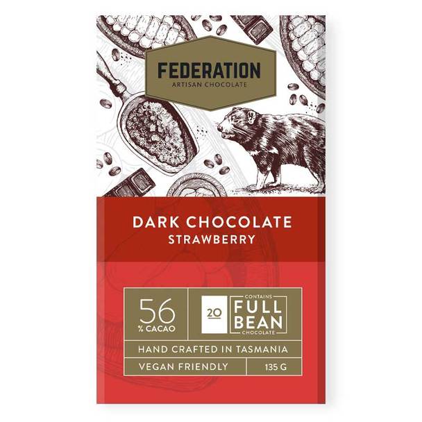 Federation Dark Chocolate Strawberry Bar 135g