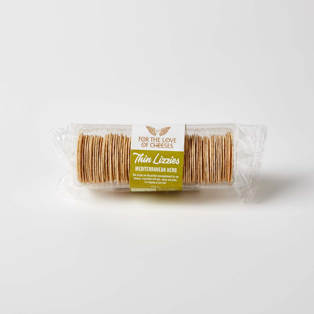 The Gourmet Merchant Thin Lizzies Wafers Cracker 100g Mediterranean Herb