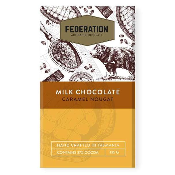 Federation Milk Chocolate Caramel Nougat Bar 135g
