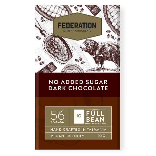 Federation No Added Sugar Dark Chocolate Bar 90g