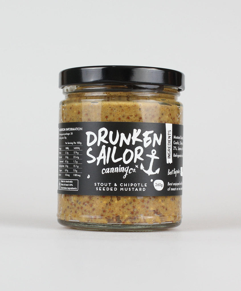 Drunken Sailor Canning Co Stout & Chipotle Seeded Mustard 290g Jar