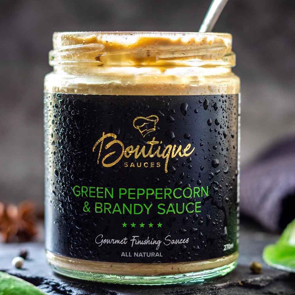 Boutique Sauces Green Peppercorn & Brandy Sauce 270ml Jar